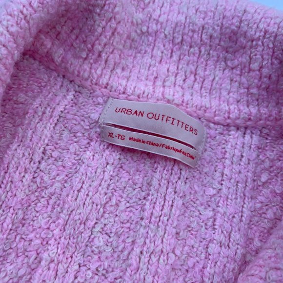 Urban Outfitters Andrea Collared Cropped Sweater Pink XL - Picture 4 of 7